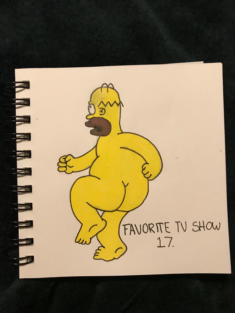A picture of a naked Homer Simpson, his butt facing the viewer.